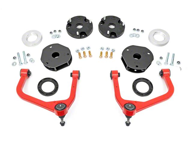 Rough Country 3.50-Inch Upper Control Arm Suspension Lift Kit; Red (21-24 4WD Yukon w/o MagneRide, Excluding Z71)