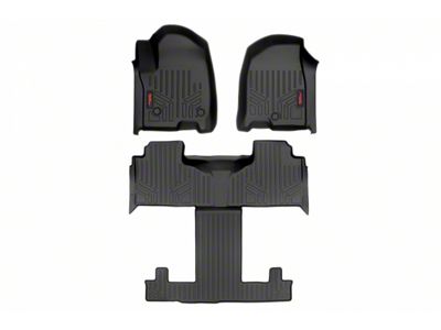 Rough Country Heavy Duty Front and Rear Floor Mats; Black (21-24 Yukon w/ Rear Bucket Seats)