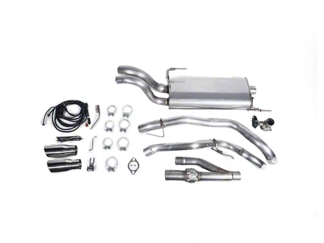 Roush Active Dual Exhaust System with Polished Tips; Same Side Exit (15-20 2.7L EcoBoost F-150)