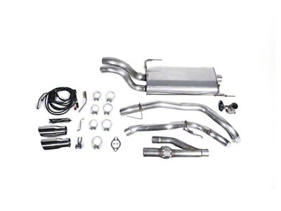 Roush Active Dual Exhaust System with Polished Tips; Same Side Exit (18-20 3.3L F-150)