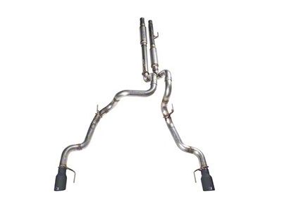 Roush Dual Exhaust System with Black Stain Tips; Rear Exit (17-20 F-150 Raptor)