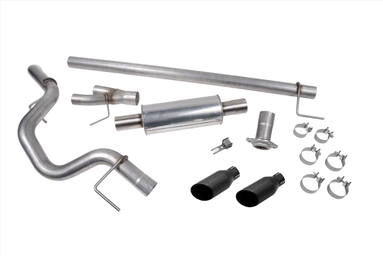 Roush F150 Single Exhaust System with Black Tips; Side Exit 422266BLK