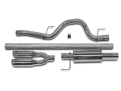 Roush Single Exhaust System with Polished Y-Pipe Tip; Rear Exit (11-14 5.0L F-150)