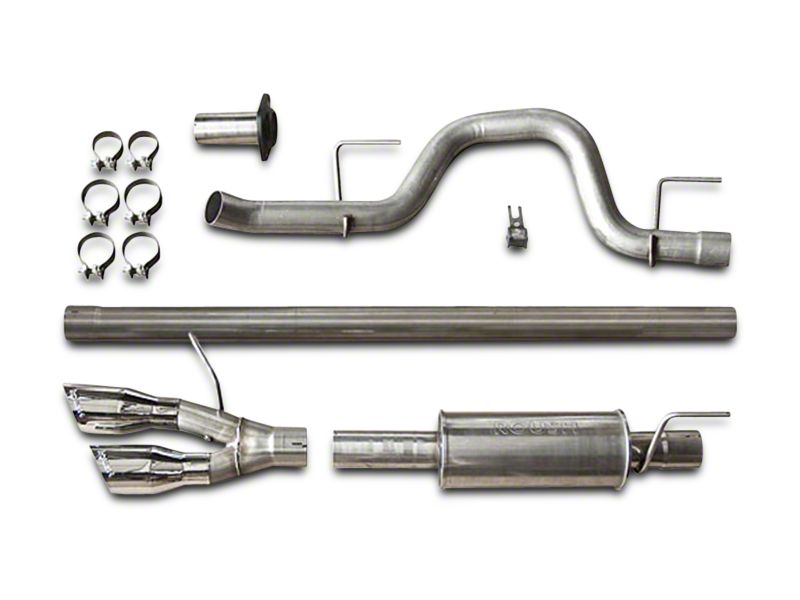 Roush F150 Single Exhaust System w/ Polished YPipe Tip Side Exit