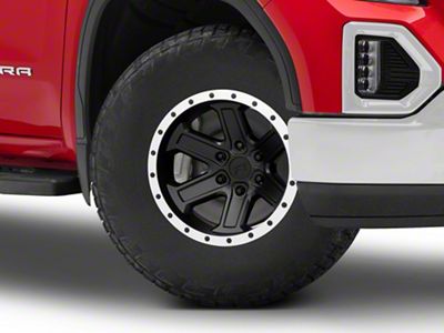Rovos Wheels Tenere Matte Black with Machined Lip 6-Lug Wheel; 17x9; -15mm Offset (19-23 Sierra 1500)