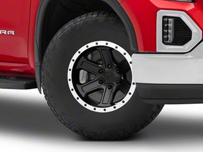 Rovos Wheels Tenere Matte Black with Machined Lip 6-Lug Wheel; 17x9; -15mm Offset (19-24 Sierra 1500)
