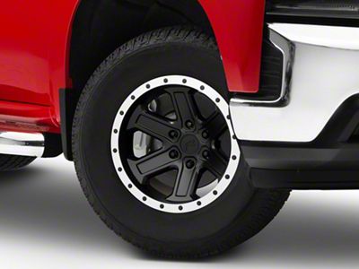 Rovos Wheels Tenere Matte Black with Machined Lip 6-Lug Wheel; 17x9; -15mm Offset (19-23 Silverado 1500)