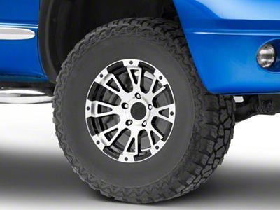 Rovos Wheels Karoo Gloss Black with Machined Lip 5-Lug Wheel; 17x9; -6mm Offset (02-08 RAM 1500, Excluding Mega Cab)