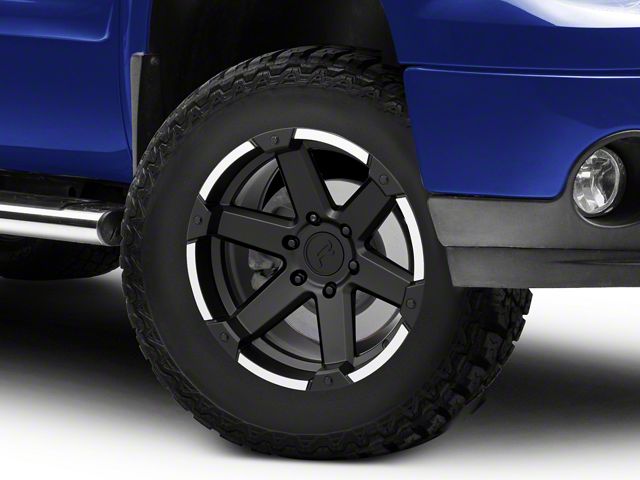 Rovos Wheels Danakil Matte Black with Machined Lip 6-Lug Wheel; 17x9; -6mm Offset (07-13 Sierra 1500)