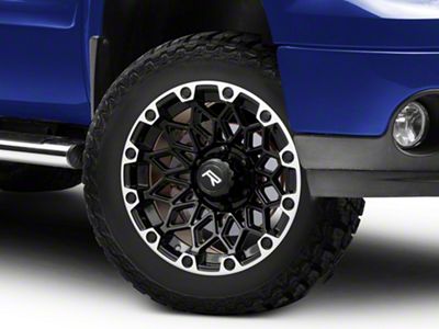 Rovos Wheels Guban Gloss Black Machined 6-Lug Wheel; 20x9; -6mm Offset (07-13 Sierra 1500)