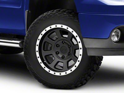 Rovos Wheels Kalahari Matte Black with Machined Lip 6-Lug Wheel; 17x9; -6mm Offset (07-13 Sierra 1500)