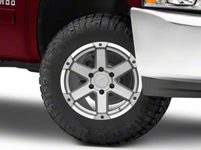 Rovos Wheels Danakil Charcoal with Machined Lip 6-Lug Wheel; 17x9; -6mm Offset (07-13 Silverado 1500)