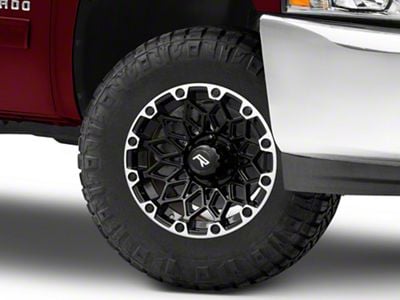 Rovos Wheels Guban Gloss Black Machined 6-Lug Wheel; 17x9; -6mm Offset (07-13 Silverado 1500)