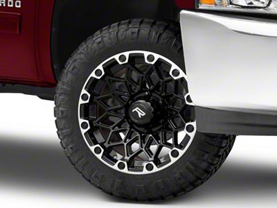 Rovos Wheels Guban Gloss Black Machined 6-Lug Wheel; 20x9; -6mm Offset (07-13 Silverado 1500)