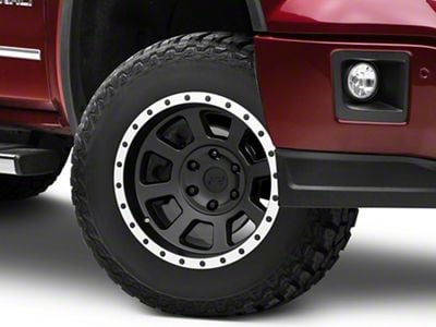 Rovos Wheels Kalahari Matte Black with Machined Lip 6-Lug Wheel; 17x9; -6mm Offset (14-18 Sierra 1500)