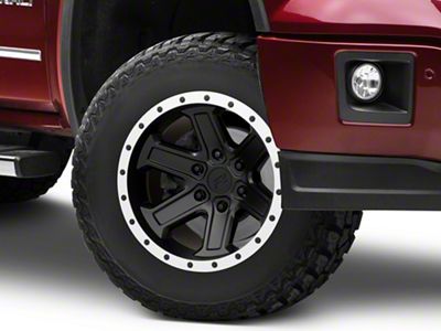 Rovos Wheels Tenere Matte Black with Machined Lip 6-Lug Wheel; 17x9; -15mm Offset (14-18 Sierra 1500)