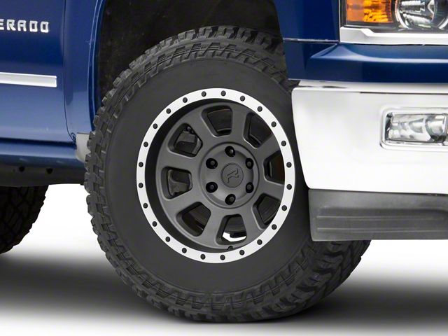 Rovos Wheels Kalahari Charcoal with Machined Lip 6-Lug Wheel; 18x9; -6mm Offset (14-18 Silverado 1500)