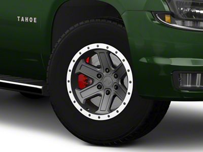 Rovos Wheels Tenere Charcoal with Machined Lip 6-Lug Wheel; 18x9; -9mm Offset (15-20 Tahoe)