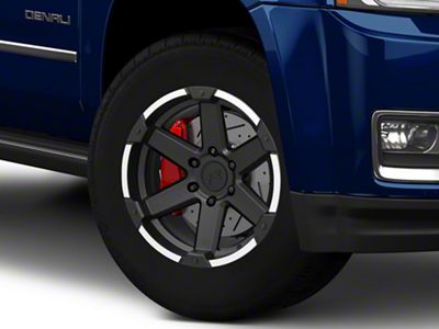 Rovos Wheels Danakil Matte Black with Machined Lip 6-Lug Wheel; 18x9; 0mm Offset (15-20 Yukon)