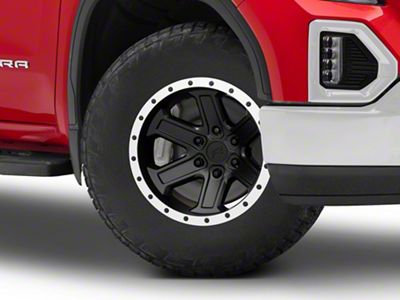 Rovos Wheels Tenere Matte Black with Machined Lip 6-Lug Wheel; 18x9; -9mm Offset (19-24 Sierra 1500)