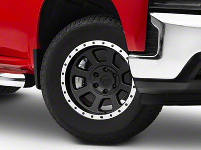 Rovos Wheels Kalahari Matte Black with Machined Lip 6-Lug Wheel; 18x9; -6mm Offset (19-25 Silverado 1500)