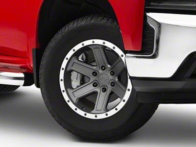 Rovos Wheels Tenere Charcoal with Machined Lip 6-Lug Wheel; 18x9; -9mm Offset (19-25 Silverado 1500)