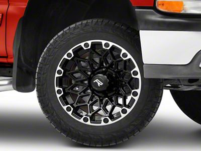 Rovos Wheels Guban Gloss Black Machined 6-Lug Wheel; 20x9; -6mm Offset (99-06 Silverado 1500)