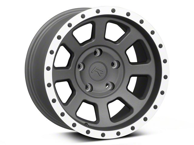 Rovos Wheels Kalahari Charcoal with Machined Lip 5-Lug Wheel; 17x9; -6mm Offset (05-11 Dakota)