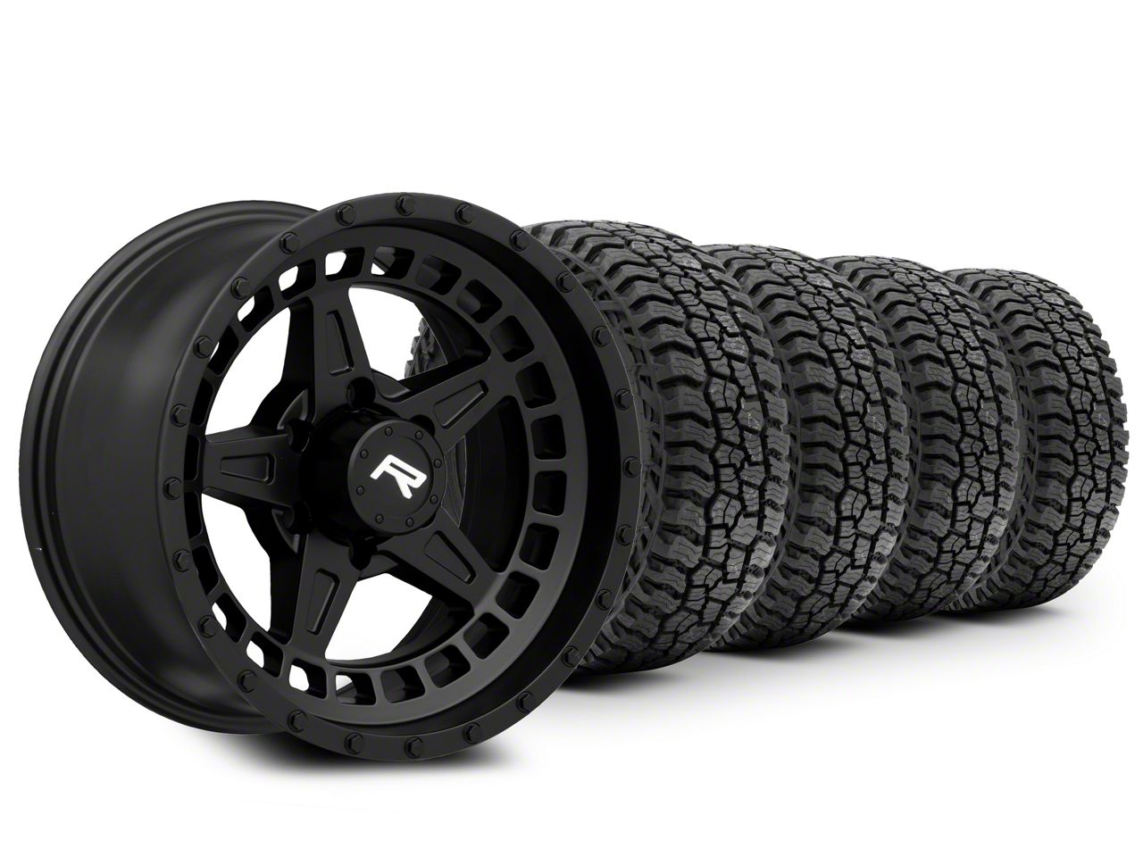 17×9 Rovos Wheels Hockenheim & 33in Mickey Thompson All-Terrain Baja Boss Tire Package (15-20 F-150)