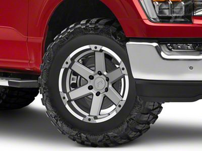Rovos Wheels Danakil Charcoal with Machined Lip 6-Lug Wheel; 18x9; 0mm Offset (21-23 F-150)