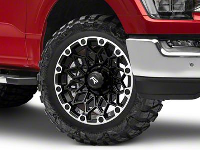Rovos Wheels Guban Gloss Black Machined 6-Lug Wheel; 20x9; -6mm Offset (21-25 F-150)