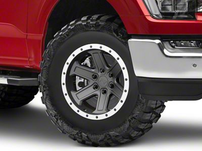 Rovos Wheels Tenere Charcoal with Machined Lip 6-Lug Wheel; 17x9; -6mm Offset (21-25 F-150)