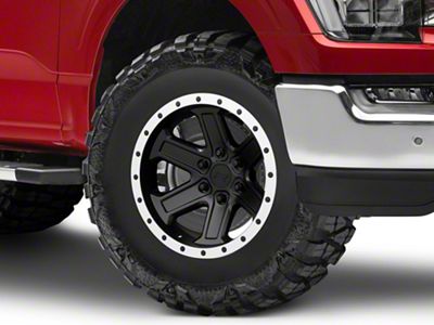 Rovos Wheels Tenere Matte Black with Machined Lip 6-Lug Wheel; 17x9; -6mm Offset (21-24 F-150)