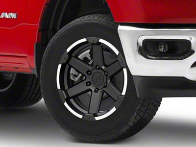 Rovos Wheels Danakil Matte Black with Machined Lip 6-Lug Wheel; 18x9; 0mm Offset (19-25 RAM 1500)