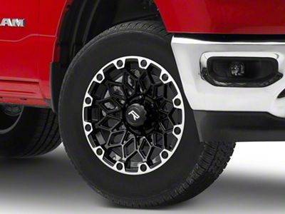 Rovos Wheels Guban Gloss Black Machined 6-Lug Wheel; 18x9; -6mm Offset (19-25 RAM 1500)