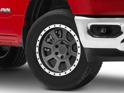 Rovos Wheels Kalahari Charcoal with Machined Lip 6-Lug Wheel; 18x9; -6mm Offset (19-25 RAM 1500)