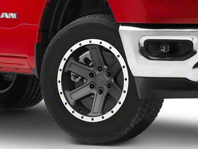 Rovos Wheels Tenere Charcoal with Machined Lip 6-Lug Wheel; 18x9; -9mm Offset (19-25 RAM 1500)