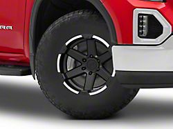Rovos Wheels Danakil Matte Black with Machined Lip 6-Lug Wheel; 17x9; -6mm Offset (19-23 Sierra 1500)