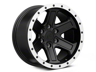 Rovos Wheels Tenere Matte Black with Machined Lip 6-Lug Wheel; 17x9; -15mm Offset (99-06 Sierra 1500)