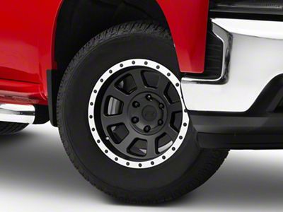 Rovos Wheels Kalahari Matte Black with Machined Lip 6-Lug Wheel; 17x9; -6mm Offset (19-23 Silverado 1500)