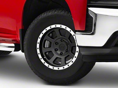 Rovos Wheels Kalahari Matte Black with Machined Lip 6-Lug Wheel; 17x9; -6mm Offset (19-24 Silverado 1500)
