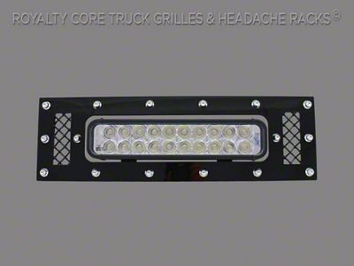 Royalty Core Bumper Grille Insert with 12-Inch LED Light Bar; Gloss Black (15-17 F-150, Excluding Raptor)