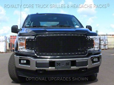 Royalty Core RC1 Classic Upper Grille Insert; Gloss Black (18-20 F-150, Excluding Raptor)