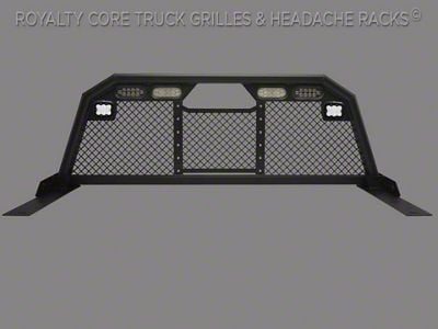 Royalty Core RC88 Billet Headache Rack with Integrated Tail Lights and Dura PODs; Satin Black (04-14 F-150 Styleside)