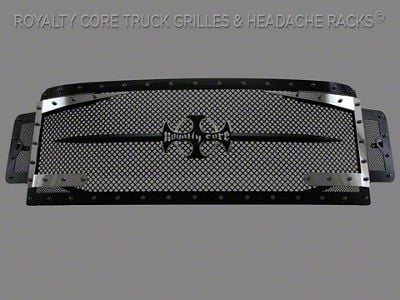 Royalty Core RC3DX Innovative Full Grille Replacement; Gloss and Satin Black (17-19 F-250 Super Duty)