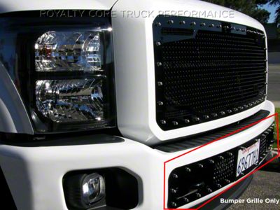 Royalty Core Bumper Grille Insert with License Plate Housing; Gloss Black (11-16 F-350 Super Duty)