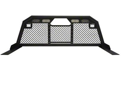 Royalty Core RC88 Billet Headache Rack with Integrated Tail Lights and Dura PODs; Satin Black (17-22 F-350 Super Duty)