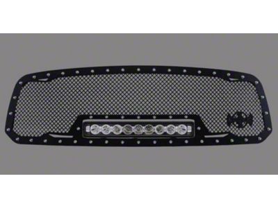Royalty Core RC1X Incredible LED Upper Grille Insert; Gloss Black (19-24 RAM 1500 Laramie Longhorn, Limited)