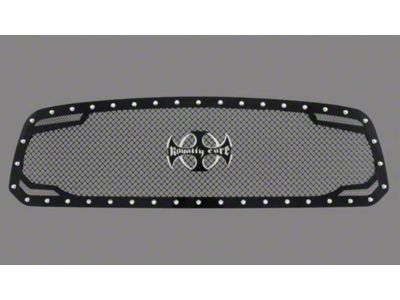 Royalty Core RC2 Twin Mesh Upper Grille Insert; Gloss Black (19-24 RAM 1500 Laramie Longhorn, Limited)