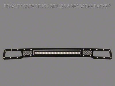 Royalty Core Bumper Grille Insert with 20-Inch LED Light Bar; Gloss Black (13-18 RAM 2500)